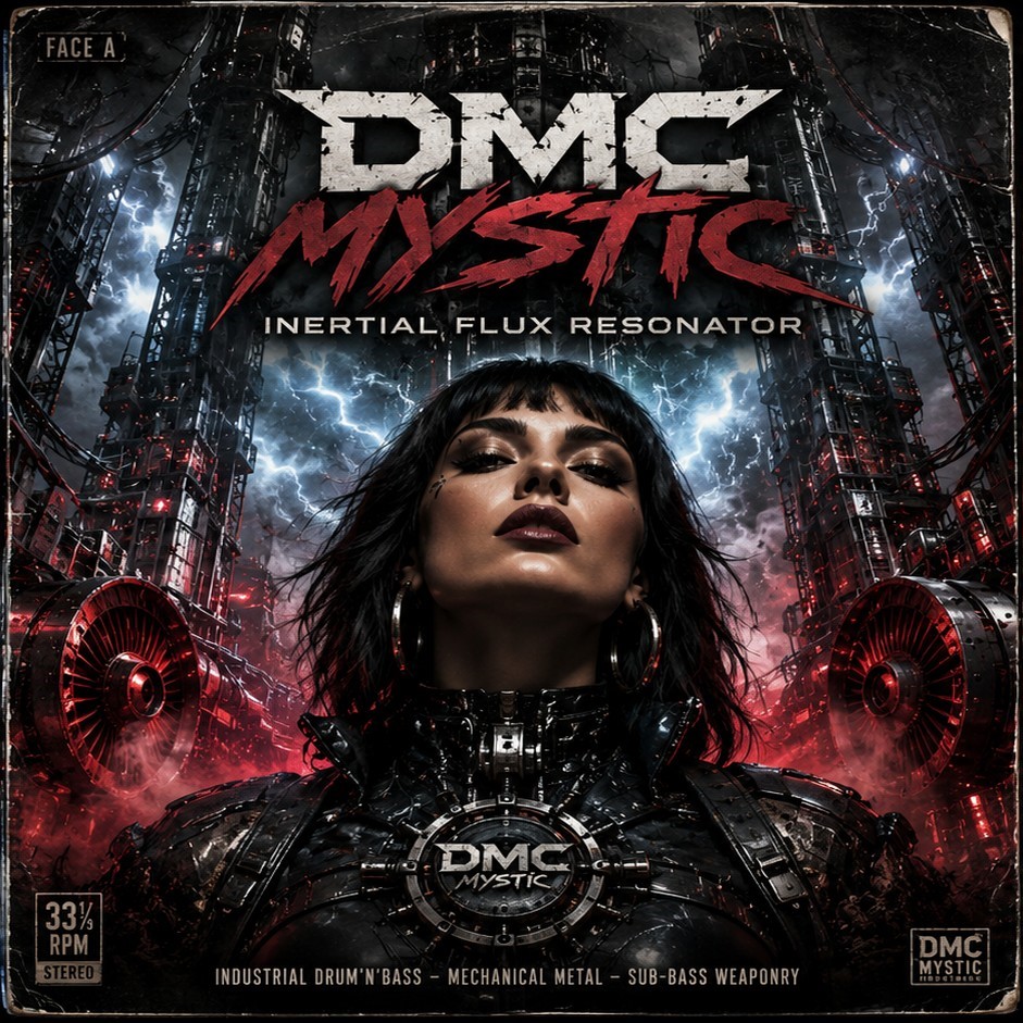 Album DnB‑Metal futuriste, énergie mécanique, atmosphère sombre et réacteur en ignition.